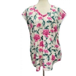 Woman’s Jodifl V Neck Floral Pullover Blouse HighLow Hemline